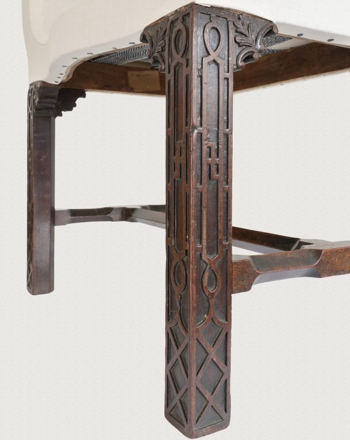 Detail of a carved and pierced Chinese Chippendale leg