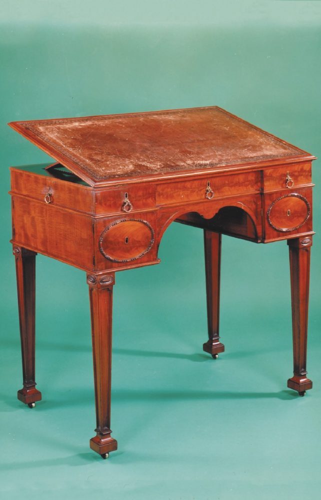 Mahogany artist&rsquo;s table supplied by Thomas Chippendale for Nostell Priory in 1767, photographed on completion of repairs