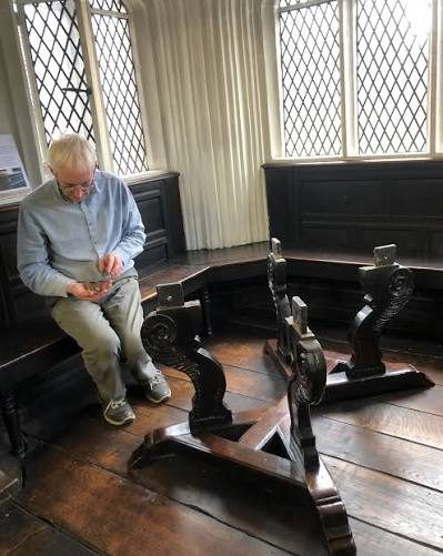 The &lsquo;Marx & Engels&rsquo; table during reassembly in Chetham&rsquo;s reading room
